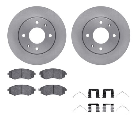 Front - Dynamic Friction Company Brake Rotors with 3000 Ceramic Brake Pads and Hardware Kit 6312-03015
